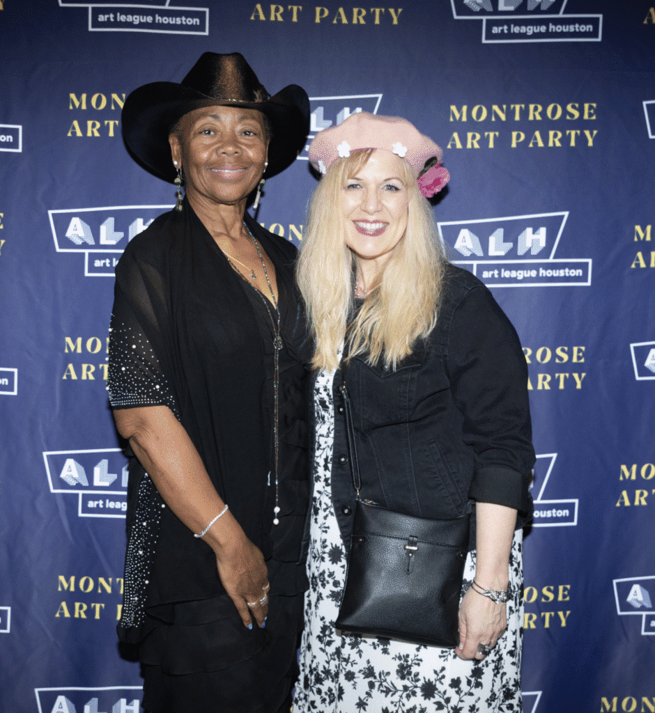 Derinda Cay, Lisa Marie Smith at Art League Houston 2025 Montrose Art Party "MARTY" (Photo by Alex Barber)