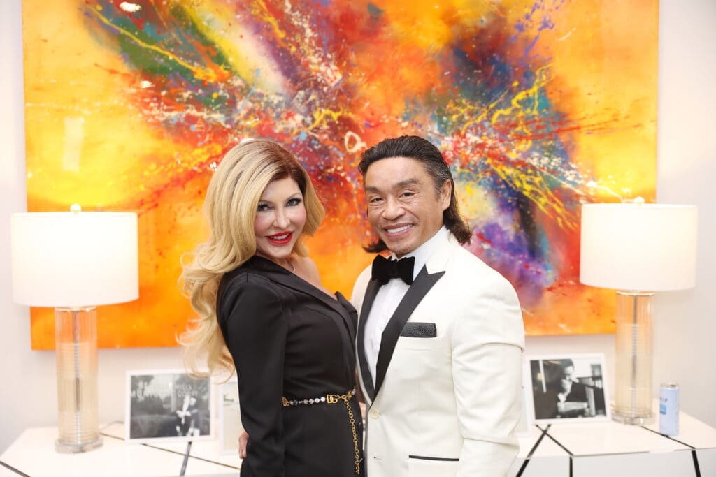 Stacie & Dr. Quang Henderson open their Tanglewood home for the Matt Burrus & Michael Pearce surprise wedding. (Photo by Quy Trand Photography)