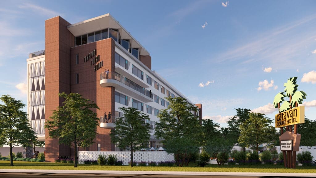 Caravan Court by Valencia Hotel Collection will debut in Arlington in 2026. (Courtesy)