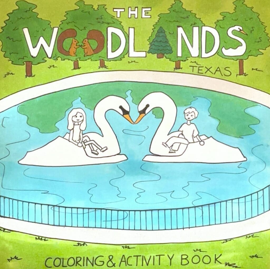 The cover of Madeline Rice’s Woodlands activity book, featured at the Young Makers Market in The Woodlands Market Street. (Photo courtesy The Woodlands Arts Council)