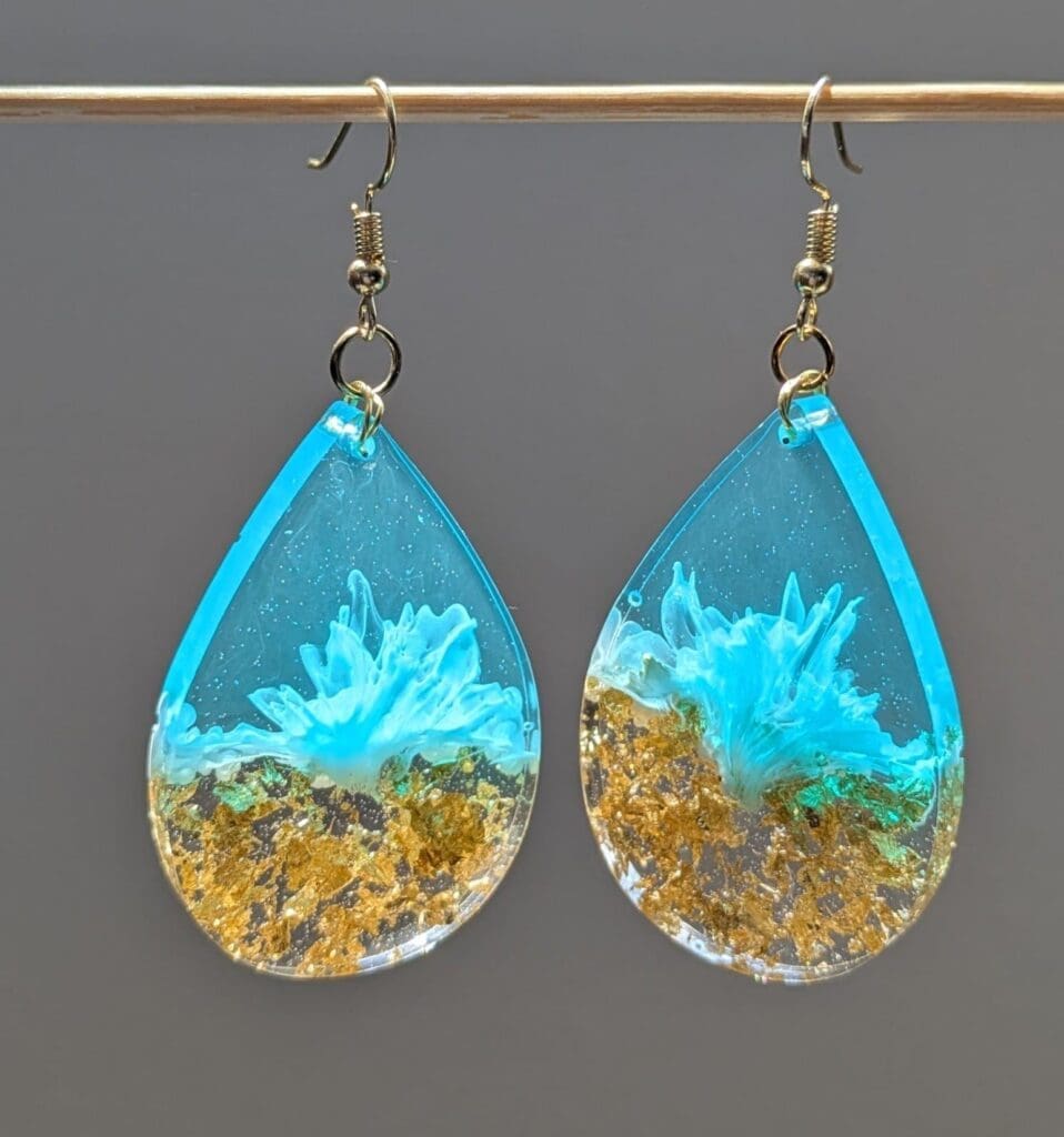 Resin earrings are some of the products available at Two E Designs at the Young Makers Market in Market Street. (Photo courtesy of 2 E Designs)