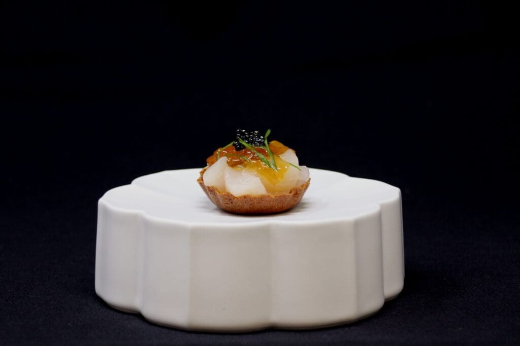 The scallop tartlet is a favorite on the Sushi Kozy omakase menu. (Courtesy)