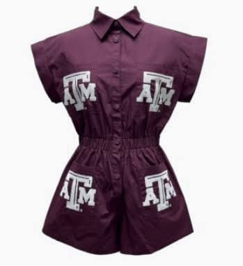 Queen of Sparkles Texas A&M Mascot Pocket Romper.