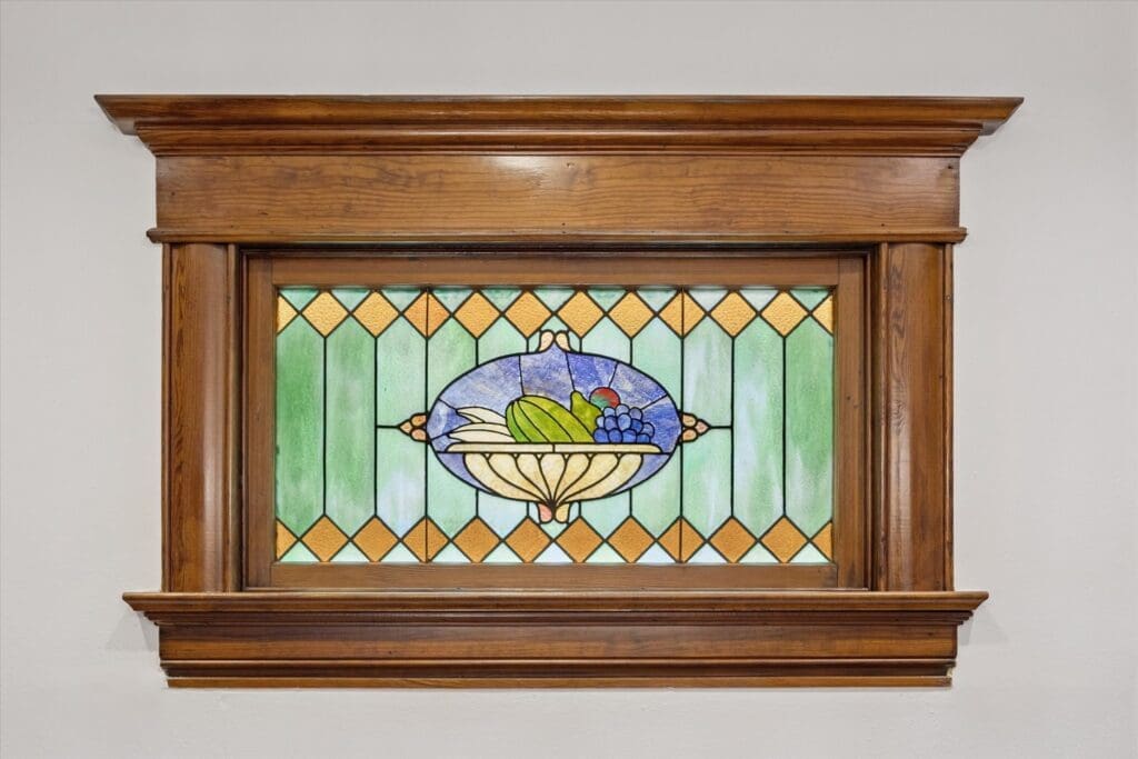 Stained glasswork provide insights to the past.  (Photo by TK08-Heights 1011 IMG 208)