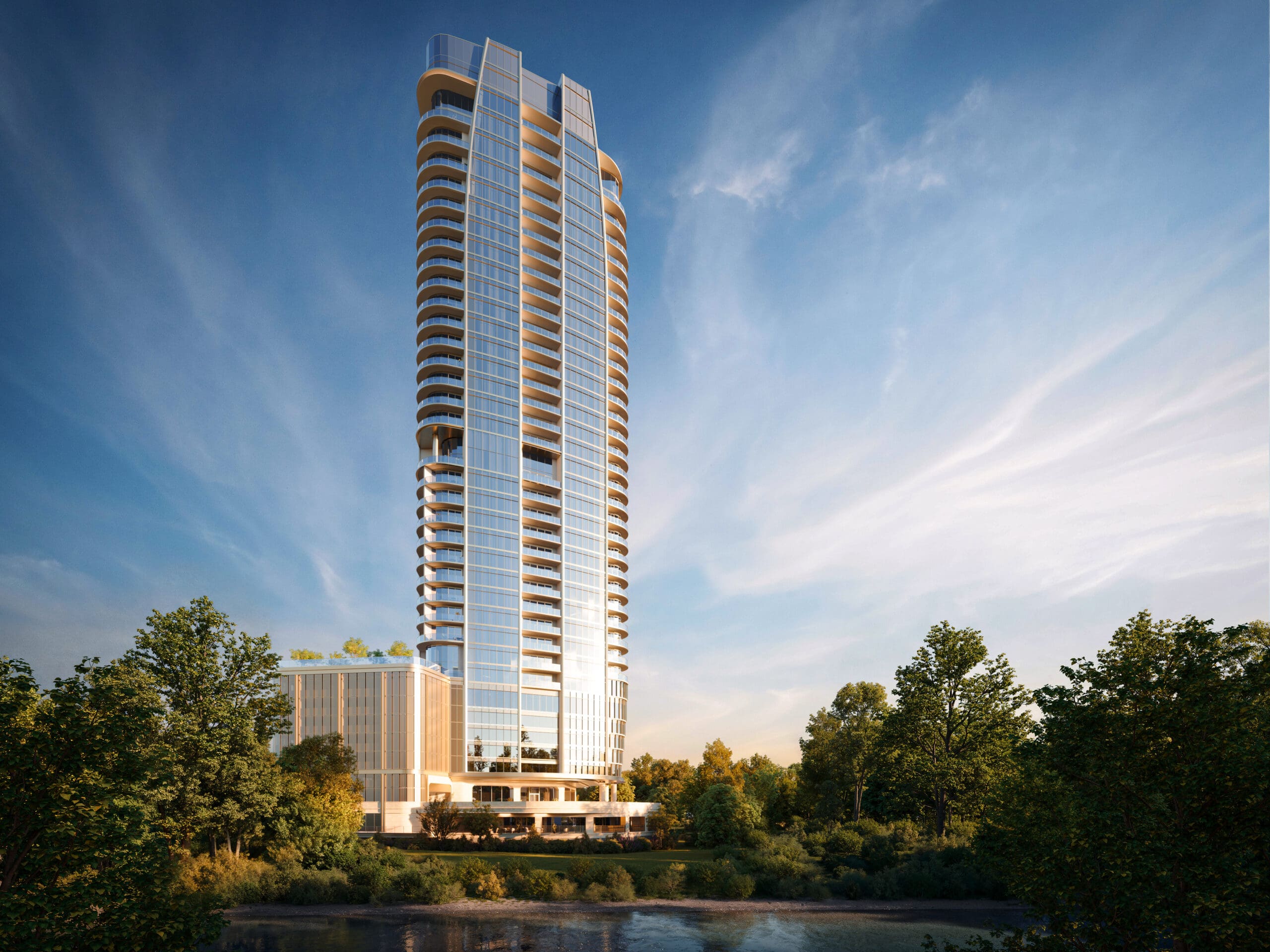 1- Exterior, The St. Regis Residences, Houston; Rendering Courtesy of Shimahara Visual