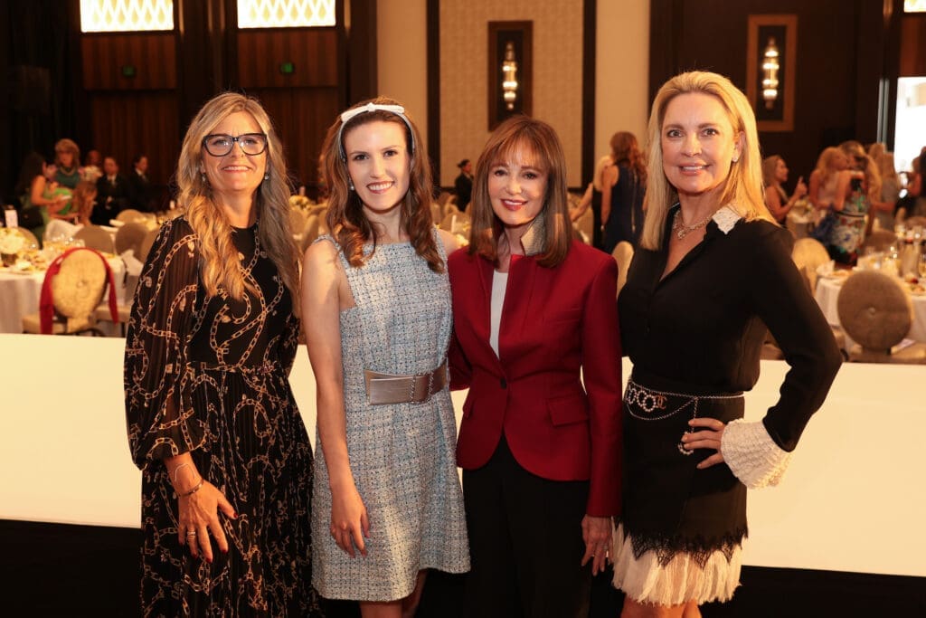 Kathy Leigh, Heather Almond, Janet Gurwitch, Melissa Juneau at the PaperCity Philanthropy in Fashion Best Dressed Luncheon (Photo by Priscilla Dickson))