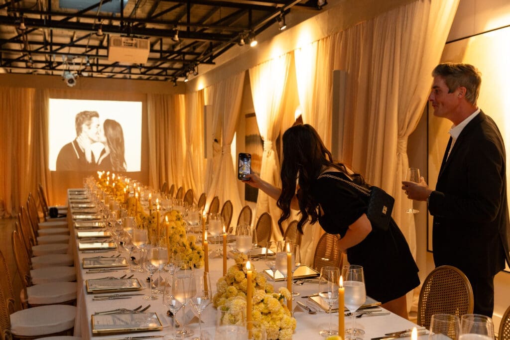 Bumble's new campaign, "For the Love of Love," recently launched with a moody candlelit dinner in the Dallas Design District at J Williams Fine Art Gallery. (Photo by Kaitlin Saragusa BFA)
