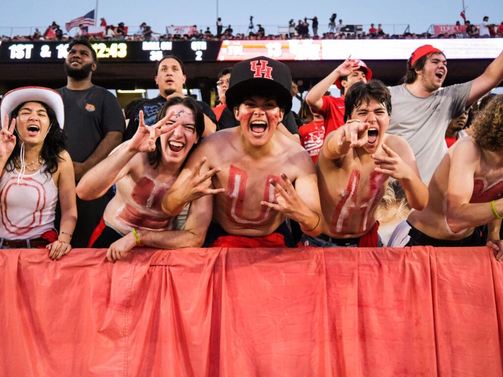 University of Houston students are bringing it for football games. (Photo by F. Carter Smith)