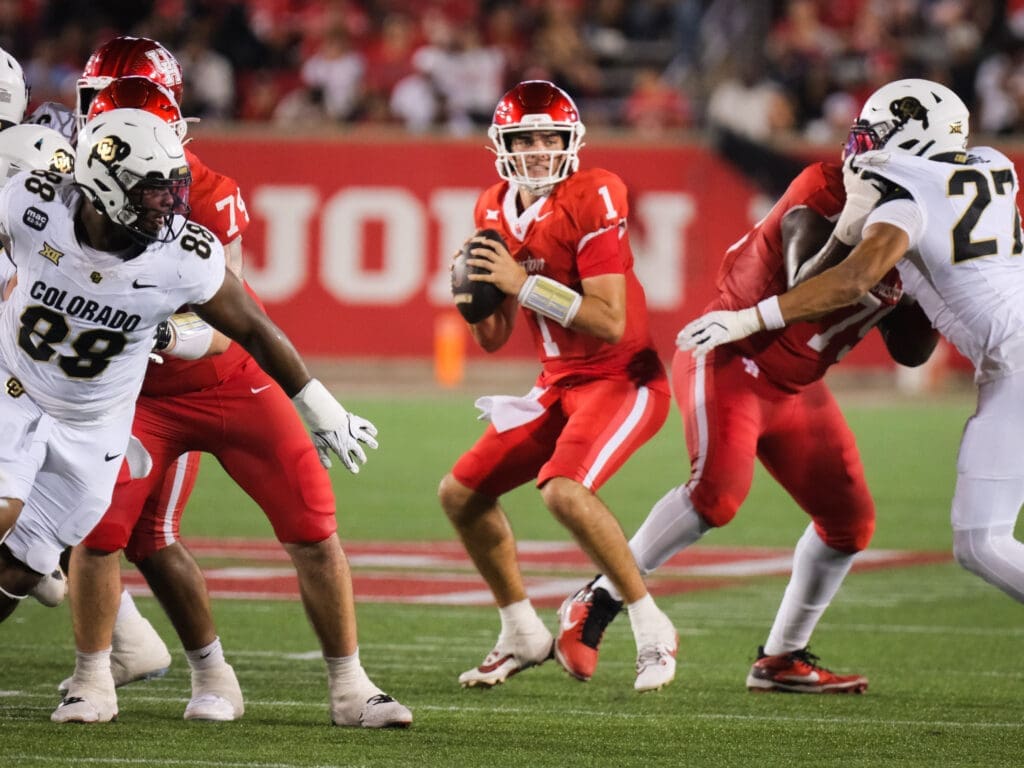 University of Houston quarterback Conner Weigman is comfortable in the pocket. (Photo by F. Carter Smith)