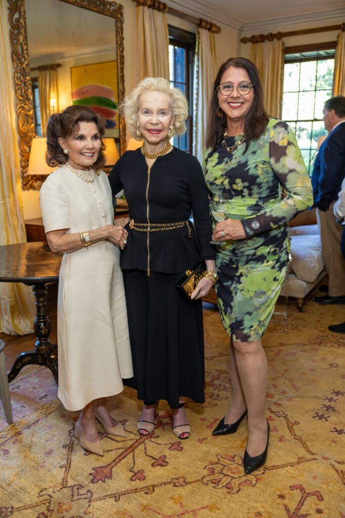 Linda McReynolds, Lynn Wyatt, daughter-in-law Mervin Wyatt-Ras at the celebration in honor of the new book (Photo by Jenny Antill)
