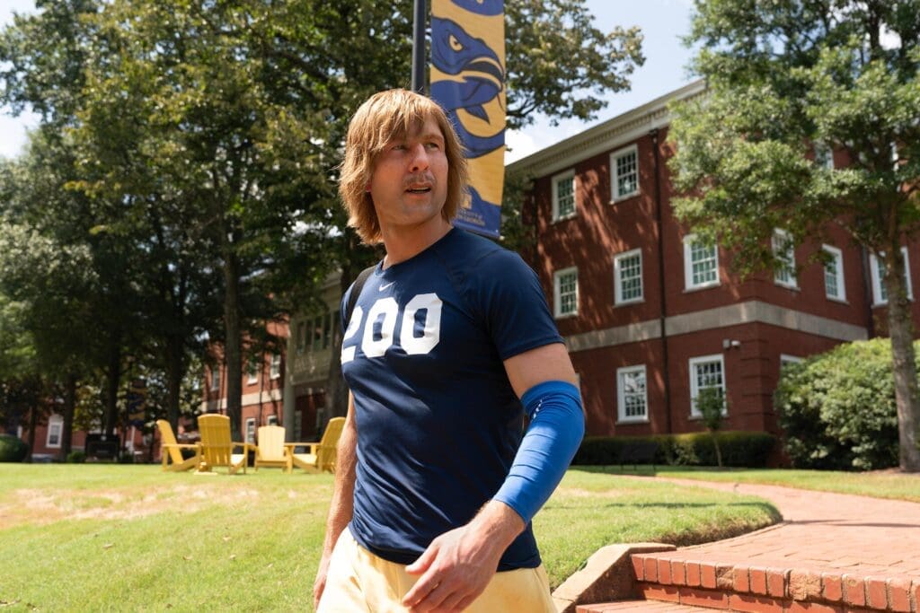 "Chad Powers" is a new comedy series on Hulu starring Glen Powell. (Courtesy)