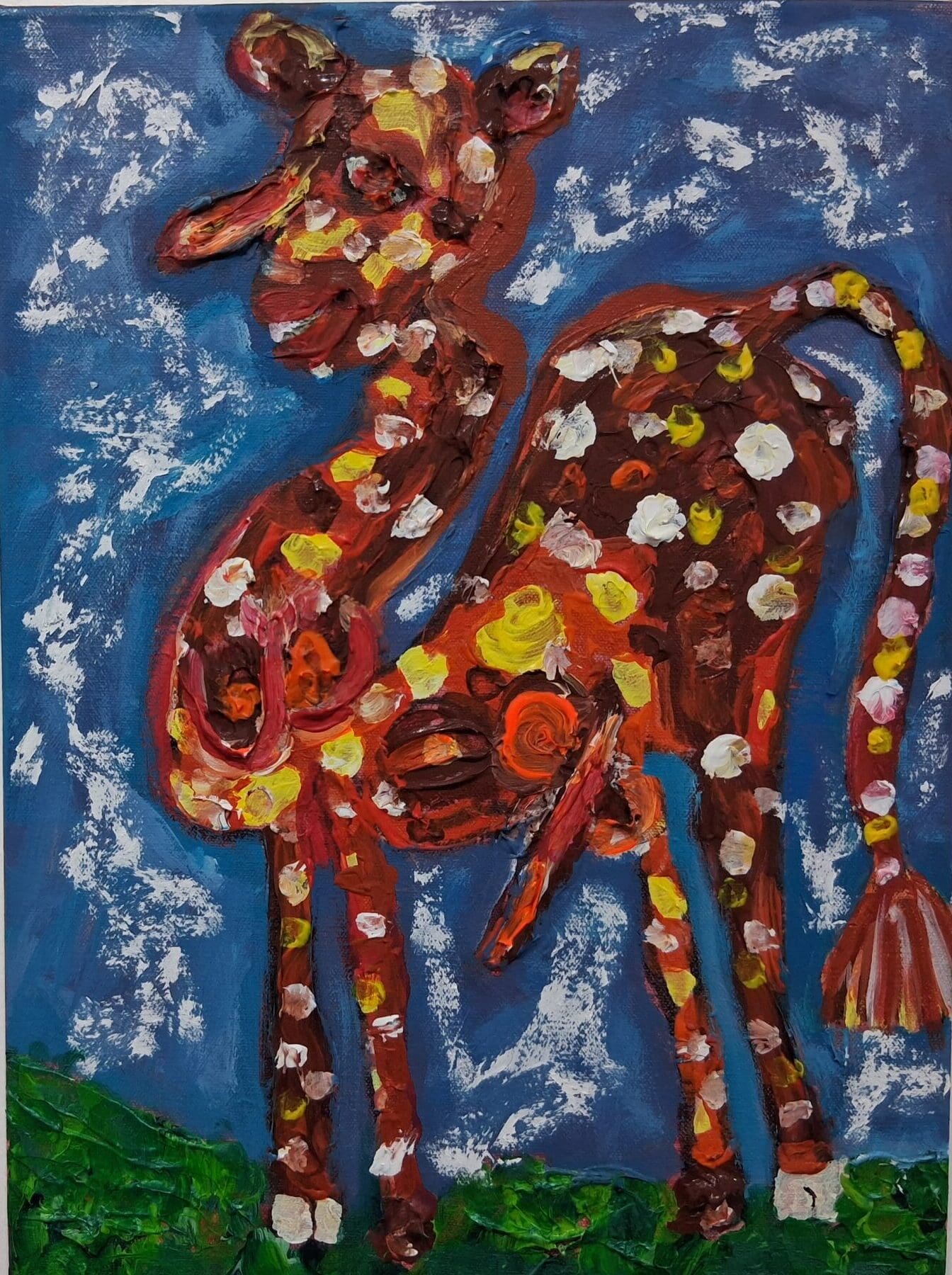 Paula Lifschitz "Eugenics", Trans Giraffe, 2005. Acrylic, tempera stick and gel on canvas. (Photo courtesy of Joshua Jones)