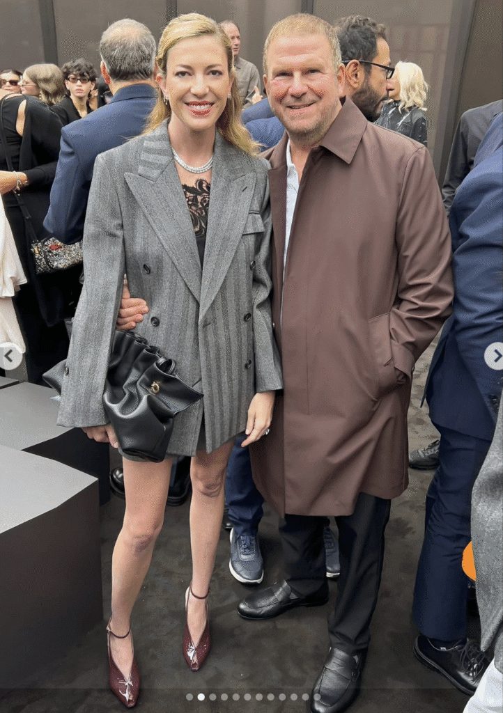 Accompanied by Ambassador Tilman Fertitta, Lauren Fertitta wears Ferragamo for the Italian brand's Spring/Summer presentation in Milan.  (Photo by Instagram)