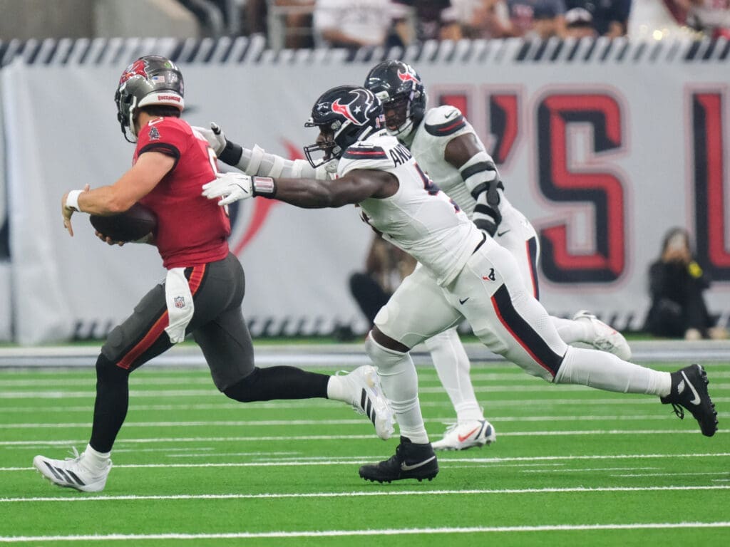 The pass rush of the Houston Texans can be fierce. (Photo by F. Carter Smith)
