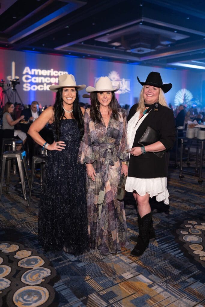 Tiffany Halik, Julianna Montealegre, and Krista Shamaly at the Houston Cattle Baron's Ball. (Photo by Daniel Ortiz)