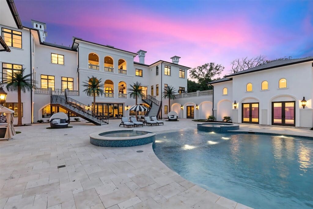The heated saltwater pool and spa sit at the heart of 1469 Sunshine Lane in Southlake. (Full Package Media)