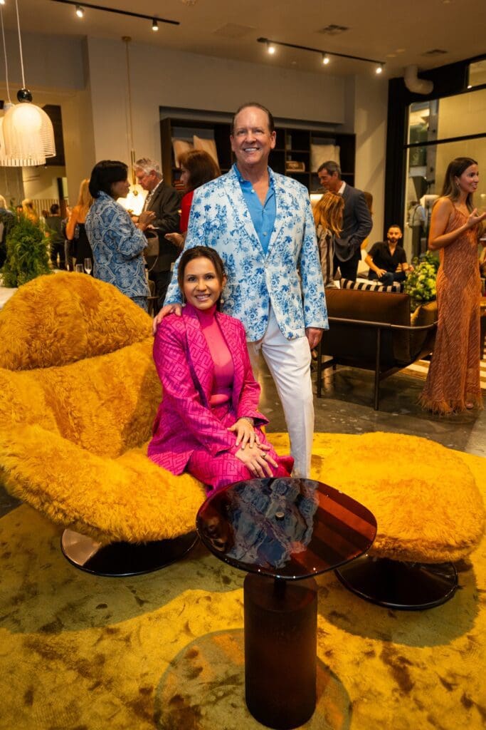 Escarle Silva, John Parker at the Fendi Casa launch as CAM Studio  (Photo by Shane Dante)