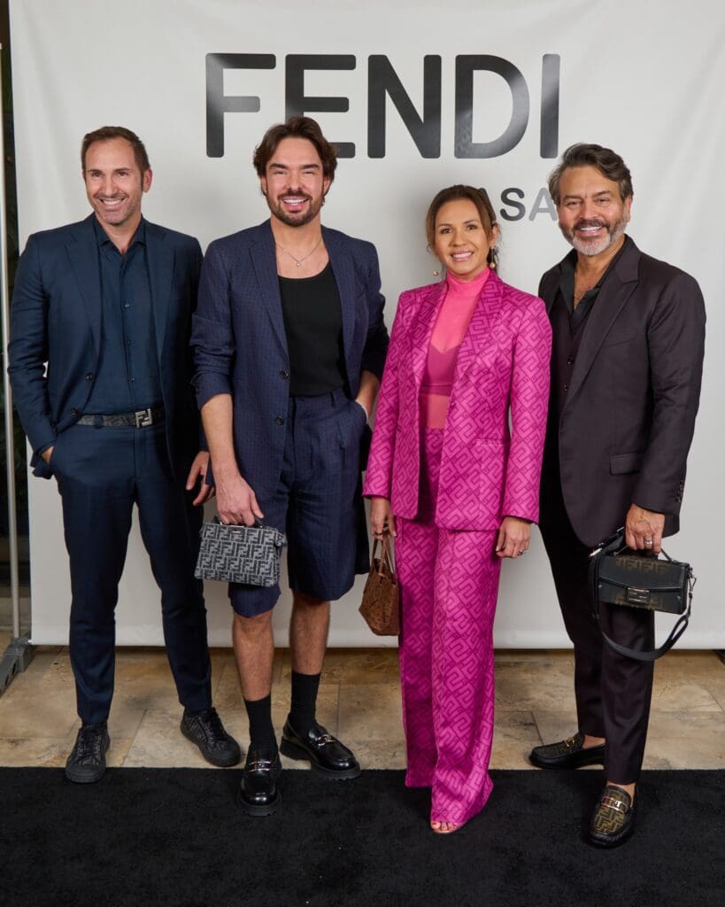 Giacomo Rossi, Rubens Franz, Escarle Silva, Bernie Cantu at the Fendi Casa launch as CAM Studio (Charlie Horse Photography)