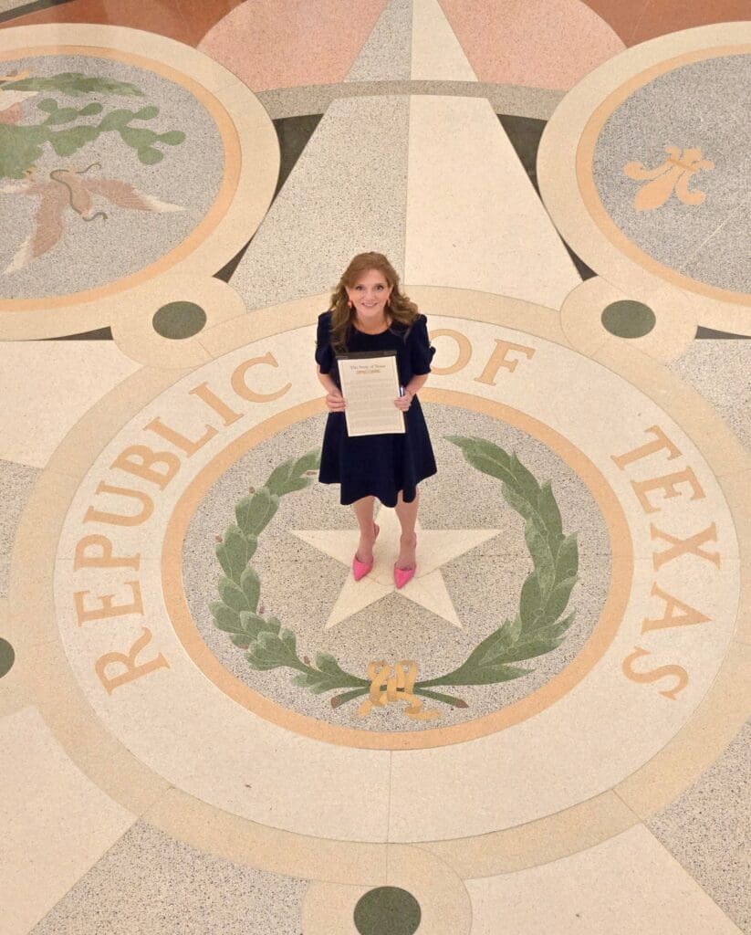 Alecia Lawyer stands at the Texas Capitol Rotunda. (Photo courtesy Alecia Lawyer)