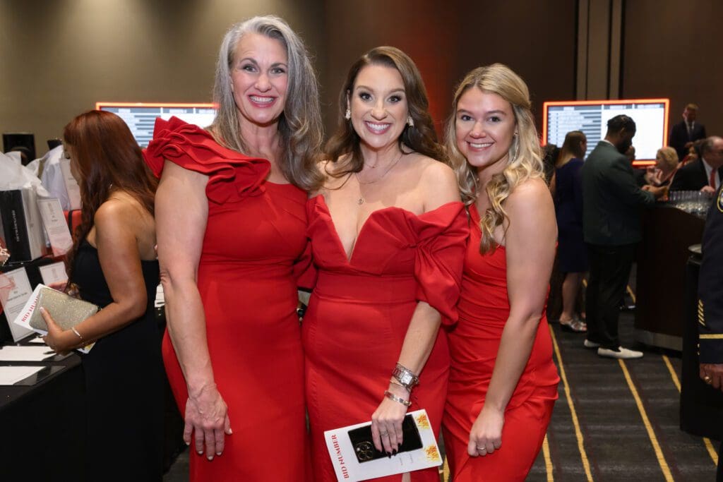 Anessa Sillman, Laura Stein, Megan Garcia at the Houston Fire Fighters 'Red Hot Gala' (Photo by Catch Light Group)