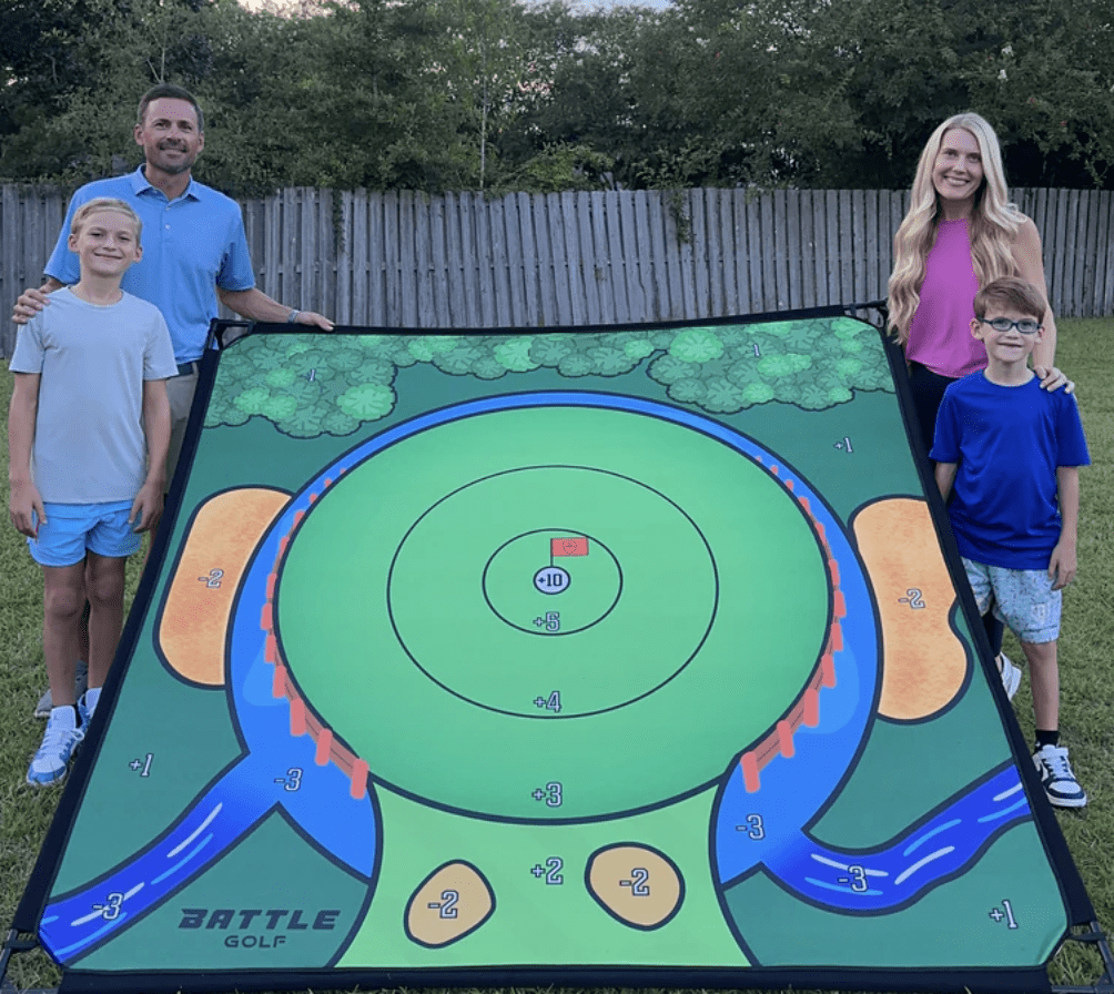 A gift for him to do with the littles (or solo), Battle Golf transforms any space into a golf range. 