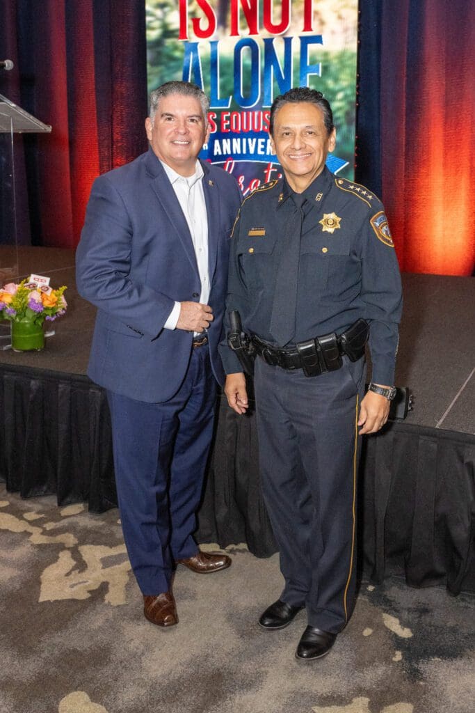 Houston Police Chief J. Noe Diaz, Harris County Sheriff Ed Gonzalez at the Texas EquuSearch evening (Photo by Jacob Power)