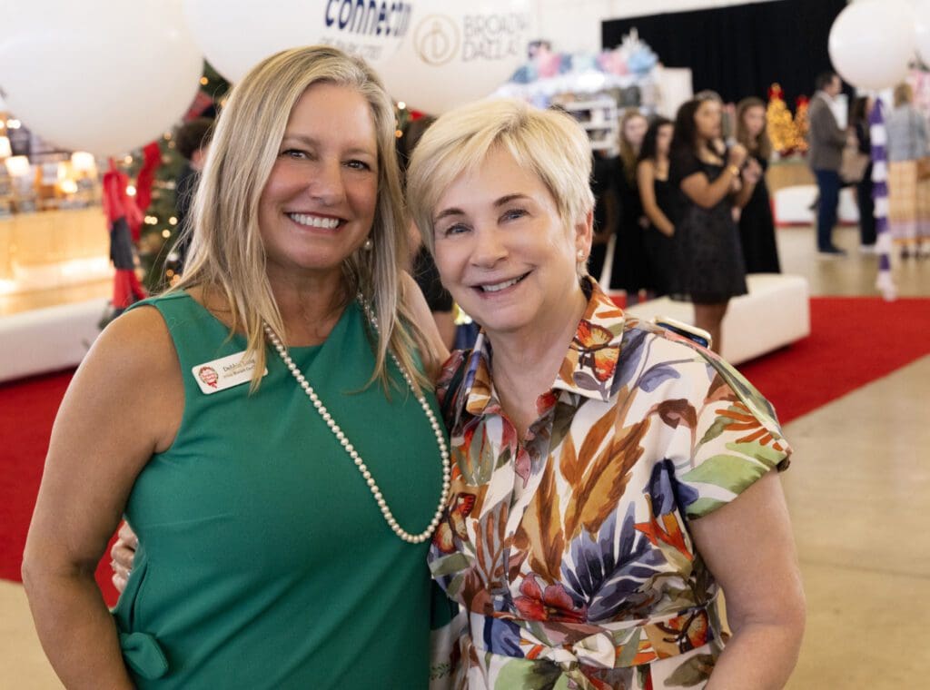 Chi Omega Christmas Market Co-chair Debbie Lang and Chi Omega Christmas Market Steering Chair Lynne Seago (Photo by George Fiala)