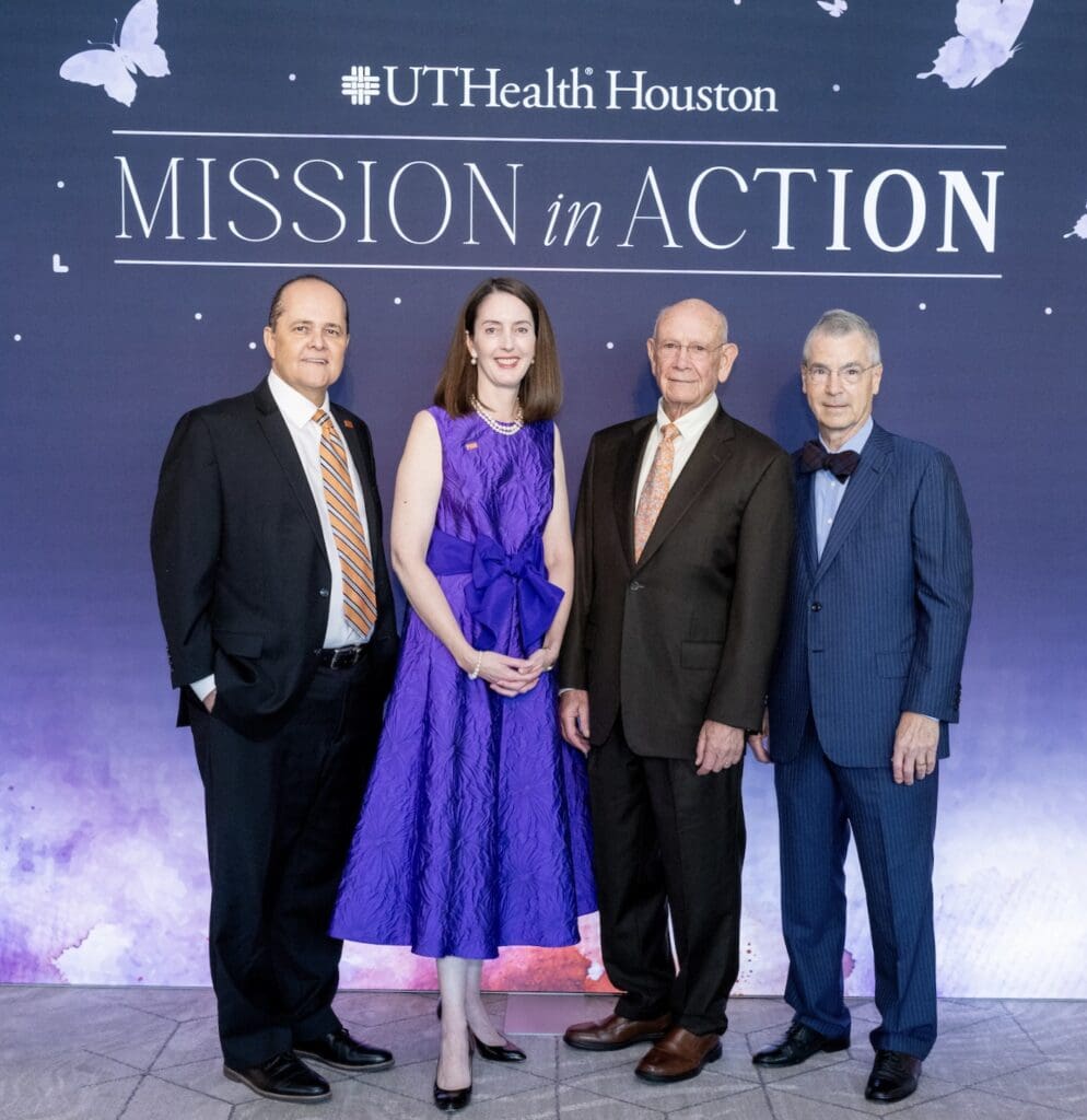 Dr. Jair Soares, Dr. Melina Kibbe, Walter Johnson, Charlie Lusk at the UTHealth fundraiser. (Photo by Jacob Power)