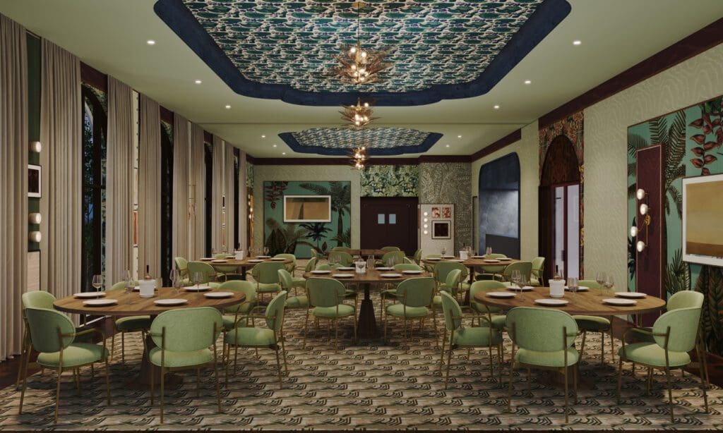An event space in Houston's 55 Seventy private wine and social club (Photo by (Renderings courtesy of Gin Design Group))