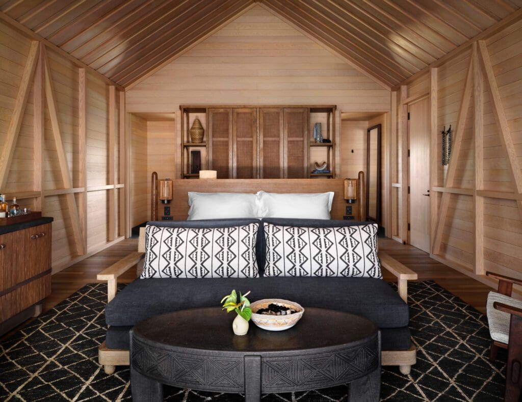 Kona Village offers freestanding villas called "hales," with high pitched ceilings, charming thatched roofs, and that island je ne sais quoi that keeps the Hawaiian people coming back.  (Photo by Kona Village, A Rosewood Resort)