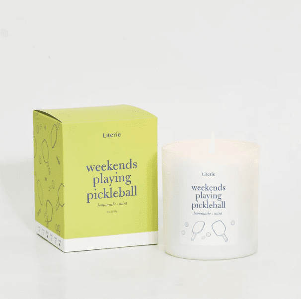 Literie Candle has been taking our feeds by storm with their adorable and witty - not to mention aesthetically gorgeous - candles with phrases like “Weekends playing pickleball” or “Pizza from a guy named Joe.