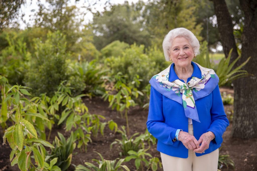 Nancy Stallworth Thomas at Houston Botanic Garden ribbon cutting, September 2020 (Photo by Jenny Antill Clifton)
