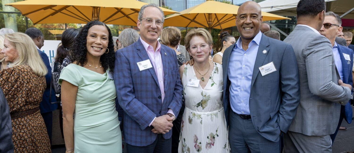 Paula Gilmer DesRoches, Stephen Bayer, Nan McRaven, and Reggie DesRoches (Photo by Jenny Antill, Courtesy of Houston Parks Board)
