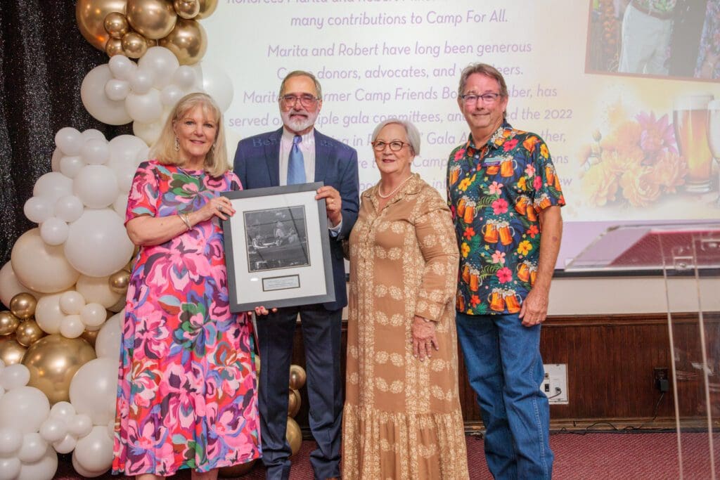 Camp for All president and CEO Pat Prior Sorrells, honorees Robert & Marita Mikeska and Jack Maddox at the Camp for All gala (Photo by James Pharaon Creative)
