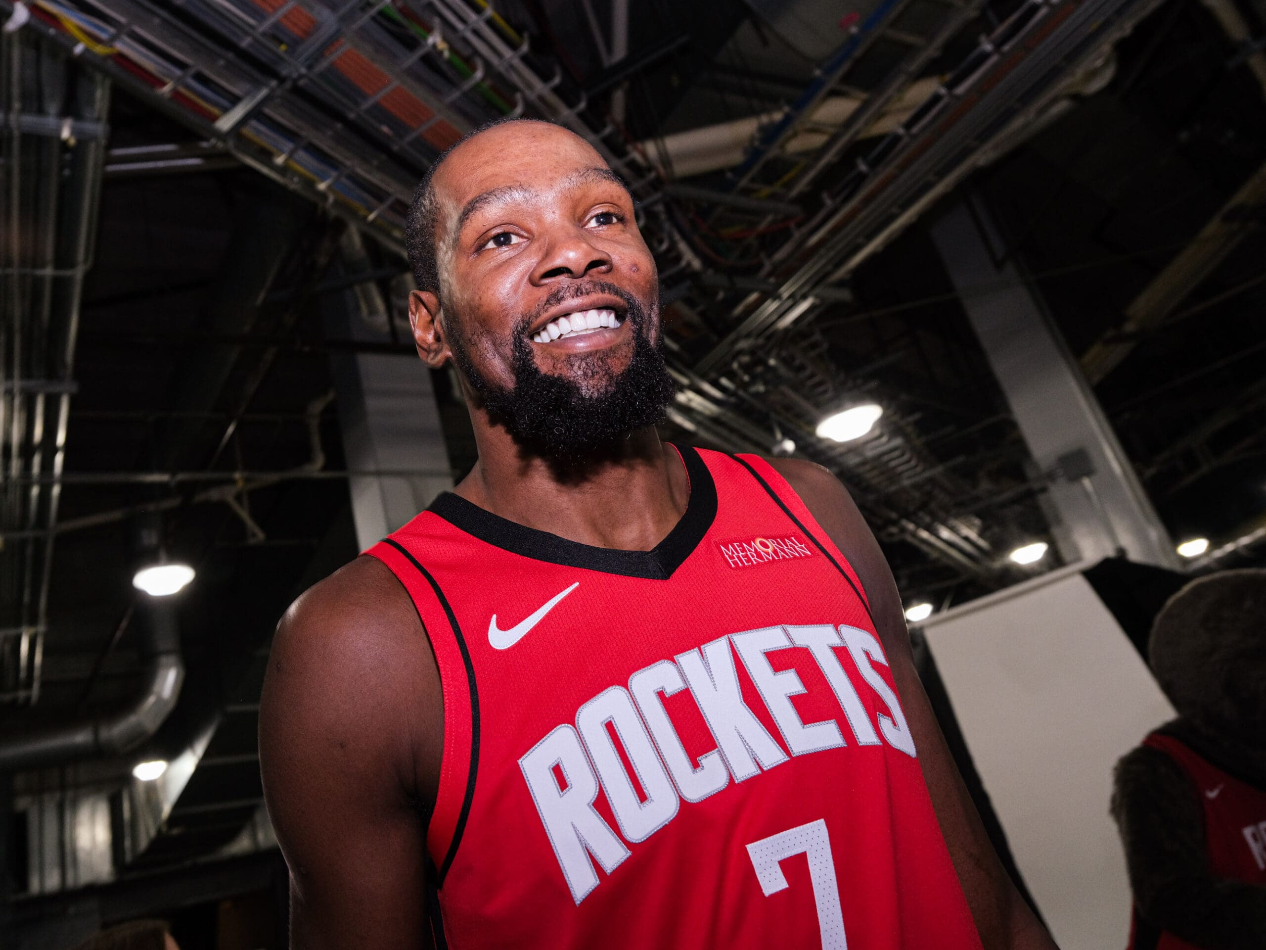 The Houston Rockets held their Media Day introducing 19-season NBA veteran Kevin Durant (7) and his teammates at Toyota Center