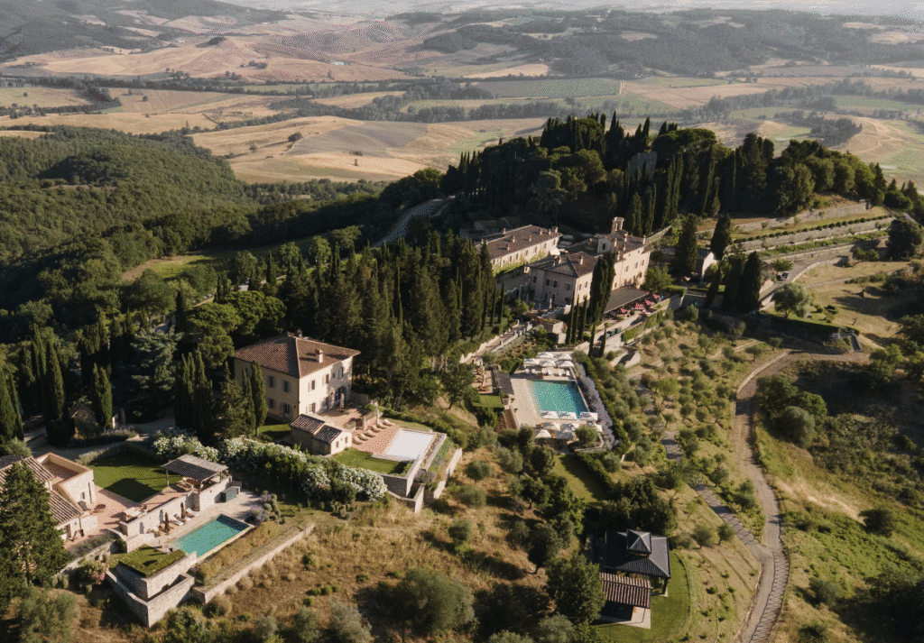 In Tuscany, Rosewood Castiglion del Bosco turns shoulder season into celebration with truffle hunts, vineyard harvests, and cellar tastings with local vintners. 