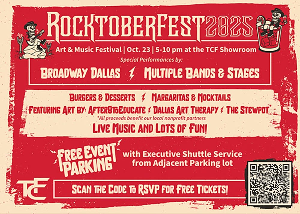 “Every year, we raise the volume on what Rocktoberfest can be,” says TCF co-founder Chris Blackburn. “It’s our way of bringing people together for music, art, good times, and a good cause.”