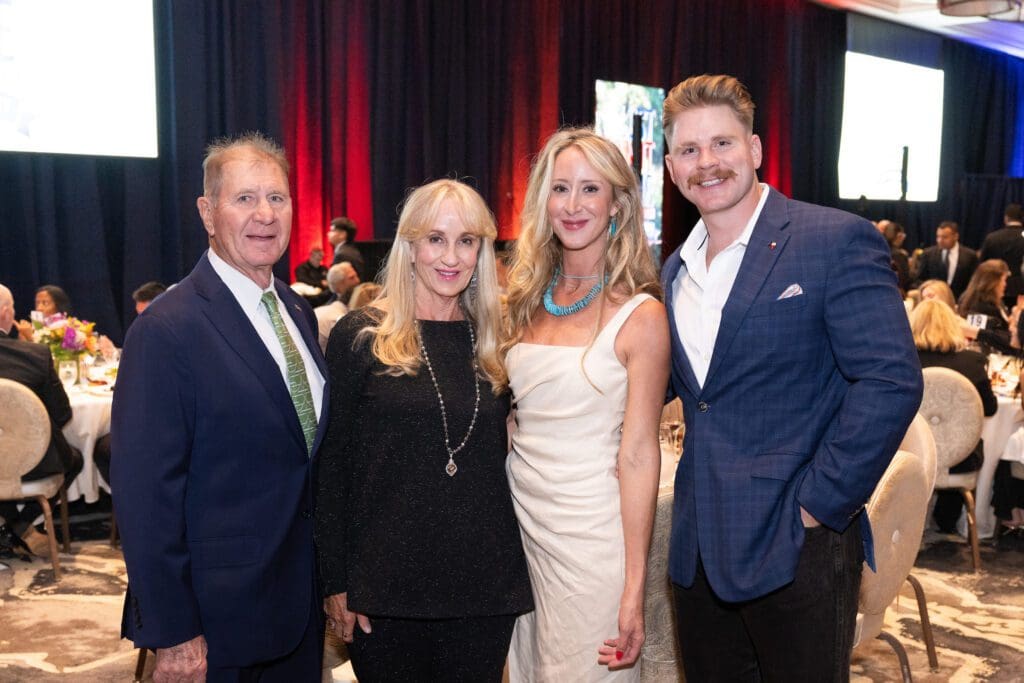 Stuart Morris Jr., Joy Morris, Faith Morris, Stewart Morris III at the Texas EquuSearch evening (Photo by Wilson Parish)