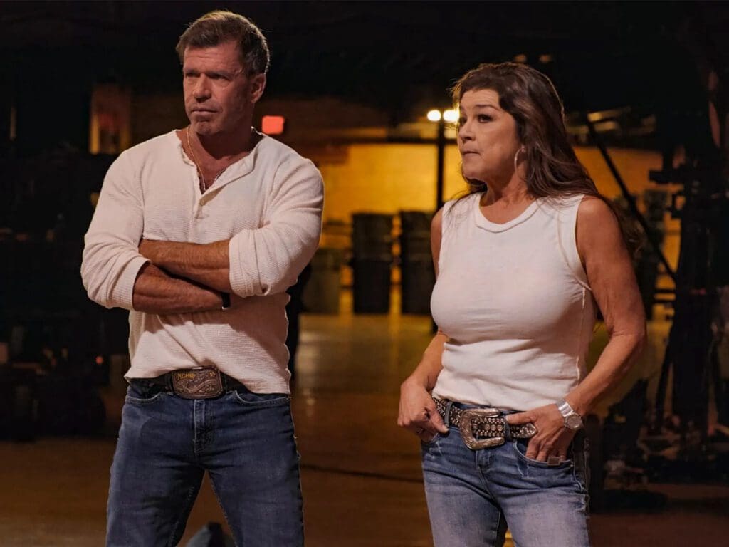 Fort Worth’s Taylor Sheridan, co-creator and executive producer of "The Road," stands on set as 12 musicians compete. (Photo by CBS)