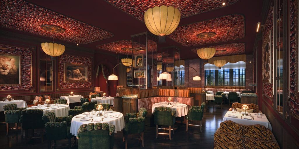 The renovation includes completely reimagined interiors by boutique design studio Fettle and a new culinary program led by Michelin-starred Chef Michael White. (Rendering courtesy of Fettle)