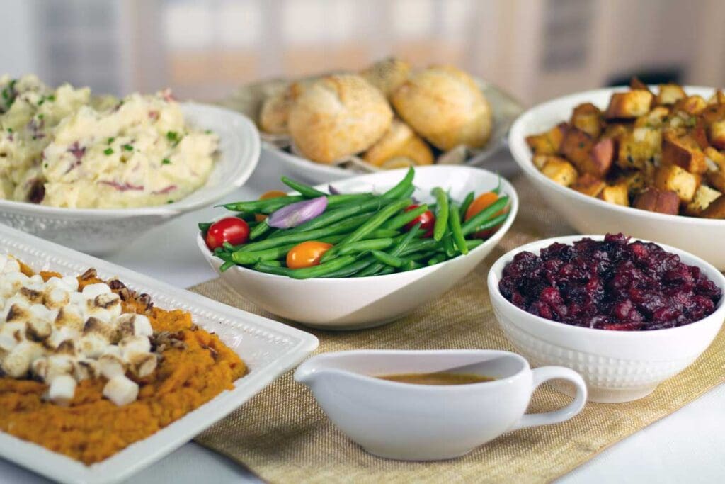 The Capital Grille will welcome guests on Thanksgiving Day with a dinner featuring slow-roasted turkey with gravy, brioche sage stuffing, green beans, and cranberry-pear chutney. (Courtesy)