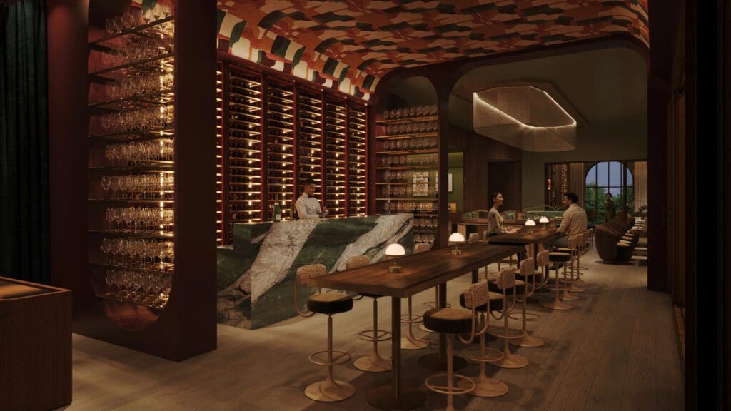 The wine room at Houston's 55 Seventy private wine and social club (Photo by (Renderings courtesy of Gin Design Group))