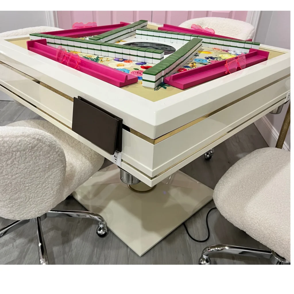 This automatic mahjong table is an elegant addition to anyone's mahjong room.