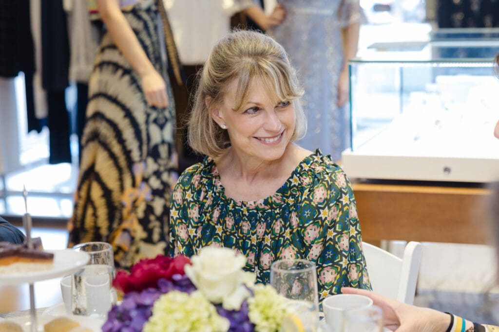 Kelley Lubanko at the Elizabeth Anthony tea and trunk show with the British designer Alice Temperley (Photo by Johnny Than)