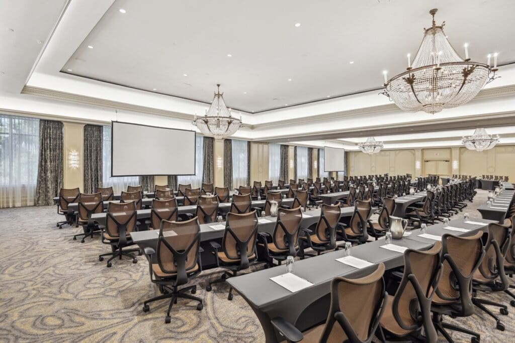 The Houstonian debuts its refreshed Grande Ballroom, affectionately known as the Grand Dame of Houston, for hosting the city’s most distinguished events.  (Photo by TK Images)