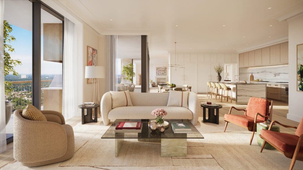 A den as imagined in The Birdsall Residences (Rendering by Dillon Kyle)