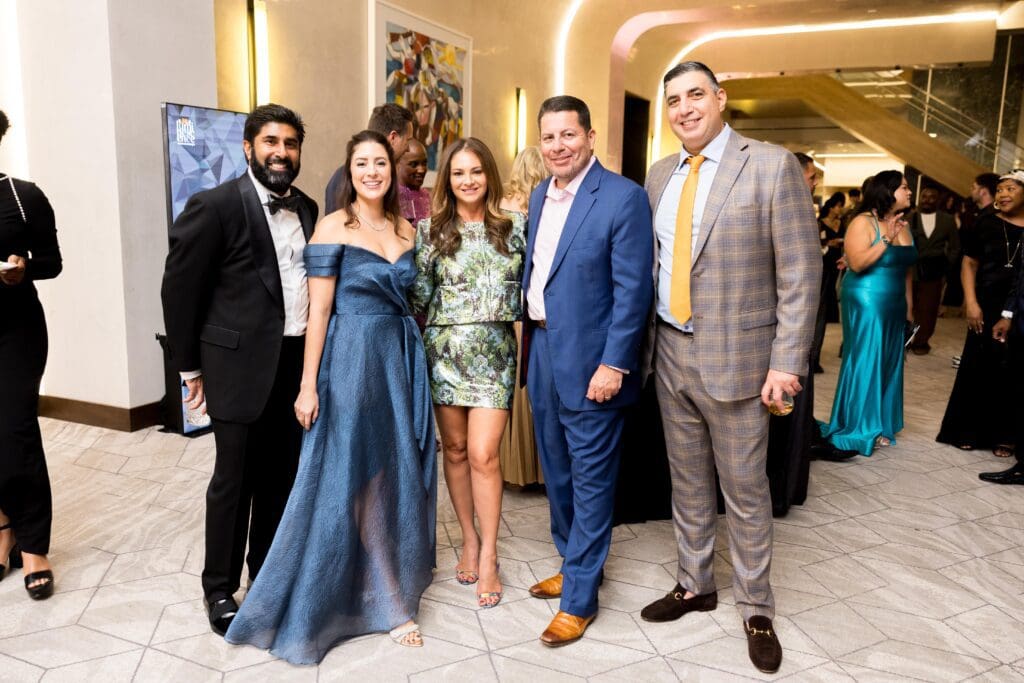 Alim Adatia & Madyson Chavez, Maritza & Manuel Gonzales, George Farah at Houston Arts Alliance 2025 Gala: Luminescence (Photo by Hung Truong)