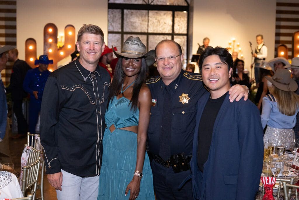 CJ Short, Chi Short, Constable Alan Rosen, Daniel Lee  at Crime Stoppers of Houston (Photo by Wilson Parish)