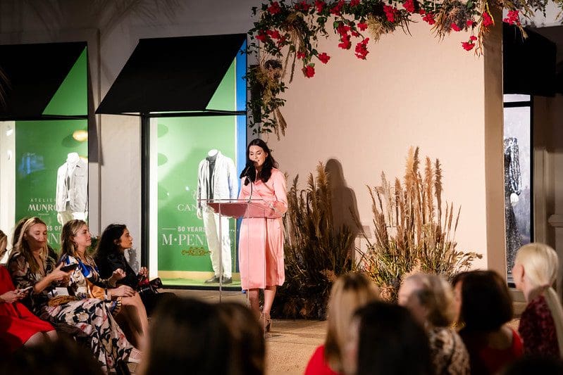 Emcee Cheryl Mercedes at the Elizabeth Anthony 'Go Red for Women' fashion event (Photography by Christina Griffin, WDR Imagery)