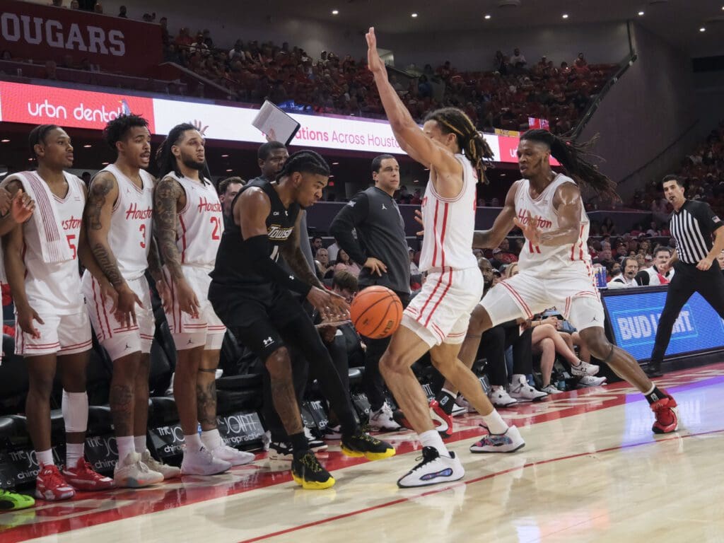 University of Houston point guard Kingston Flemings knows that intensity is a prerequisite of playing for Kelvin Sampson. (Photo by F. Carter Smith)